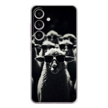 Чехол с принтом стильные животные для Самсунг Гэлакси С25 ФЕ (Овечка в очках)