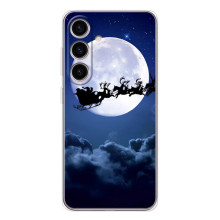 Новогодние Чехлы для Самсунг Гэлакси С25 ФЕ (VPrint) – Санта - луна