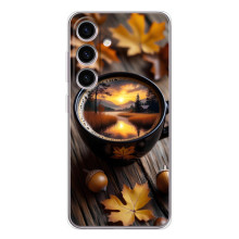 Чехол с уникальным дизайном «Осень с кофе» для Samsung Galaxy S25 FE – Тёмный кофе