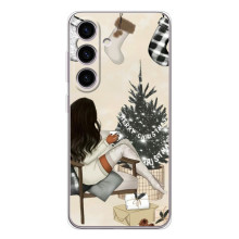 Рождественские, Праздничные Чехлы для Самсунг Гэлакси С25 ФЕ (Девушка с елкой)