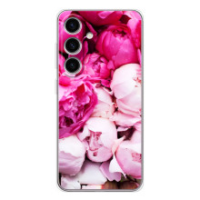 Силиконовый бампер с принтом (цветочки) на Самсунг Гэлакси С25 ФЕ (Пионы)