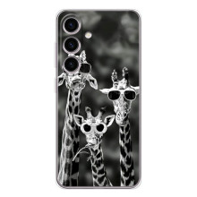 Силиконовый чехол с КАРТИНКАМИ лето для Samsung Galaxy S25 FE (AlphaPrint) (Жирафы в очках)
