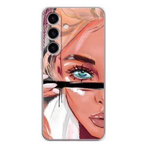 Силиконовый Чехол на Samsung Galaxy S25 FE с картинкой Стильных Девушек (Девушка и ресницы)