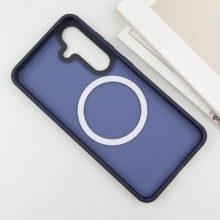 TPU+PC чохол Metal Buttons with MagSafe Colorful для Samsung Galaxy S25+ – Синій