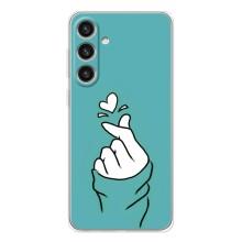 Чехлы (Знак сердечка) на Samsung Galaxy S25 Plus – Сердечко на бирюзовом