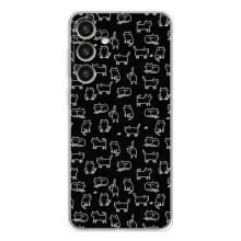 Чехол на тематику: Коты для Samsung Galaxy S25 Plus – Котики на черном