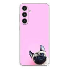Бампер для Samsung Galaxy S25 Plus с картинкой "Песики" (Собака на розовом)