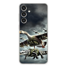Чехол с мемами тралалело тралала для Samsung Galaxy S25 Plus – Гусини и крокодило