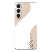 Силконовий чохол з принтом в квітах на Samsung Galaxy S25 Plus – Нюдовий дизайн