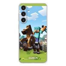 Чехлы для Samsung Galaxy S25 Plus (Персонажи Майн Крафт) – На коне