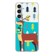 Силиконовый бампер с картинкой животных для Samsung Galaxy S25 Plus (Олень с шарфом)