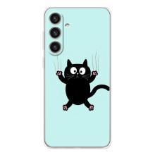 Силиконовый чехол с котиком для Samsung Galaxy S25 Plus – Падающий кот