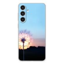 Силиконовый Чехол с одуванчиками на Samsung Galaxy S25 Plus – Закат с одуванчиком