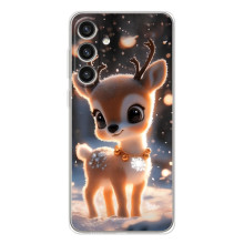 Яркий чехол для Samsung Galaxy S25 Plus с Зимними Оленятами – Оленёнок