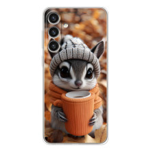 Печатный чехол «Зверята с кофе» для Samsung Galaxy S25 Plus