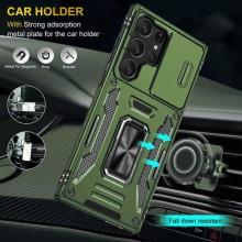 Ударопрочный чехол Camshield Army Ring для Samsung Galaxy S25 Ultra – Оливковый
