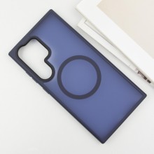 TPU+PC чохол Metal Buttons with MagSafe Colorful для Samsung Galaxy S25 Ultra – Синій
