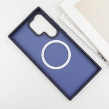 TPU+PC чохол Metal Buttons with MagSafe Colorful для Samsung Galaxy S25 Ultra – Синій