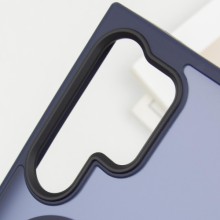TPU+PC чохол Metal Buttons with MagSafe Colorful для Samsung Galaxy S25 Ultra – Синій