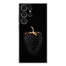 Чехол с изображением  вкусной еды для Samsung Galaxy S25 Ultra – Чёрная клубника