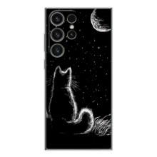 Чохол з принтом для Samsung Galaxy S25 Ultra (AlphaPrint) Модні коти (Котик і місяць)