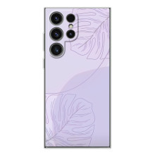 Чехол цветочный дизайн для Samsung Galaxy S25 Ultra – Монстера фиолетовая