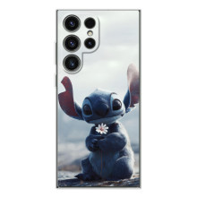 Чехол с рисунком Стич для Samsung Galaxy S25 Ultra – Стич с цветочком