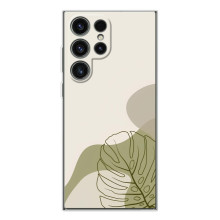 Силиконовый чехол с принтом в цветах на Samsung Galaxy S25 Ultra (Монстера зелёная)