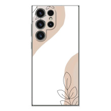 Силиконовый чехол с принтом в цветах на Samsung Galaxy S25 Ultra (Нюдовый дизайн)