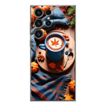 Чехол с уникальным дизайном «Осень с кофе» для Samsung Galaxy S25 Ultra – Кофе и тыквы