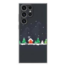 Силиконовый бампер на рождество для Samsung Galaxy S25 Ultra (Город зимний)