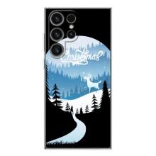 Силиконовый бампер на рождество для Samsung Galaxy S25 Ultra (Рождественский Олень)