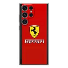 Силиконовый бампер с картинкой машины на Samsung Galaxy S25 Ultra (Ferrari Logo)