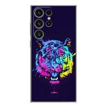 Силиконовый бампер с картинкой животных для Samsung Galaxy S25 Ultra (Тигр-Арт)