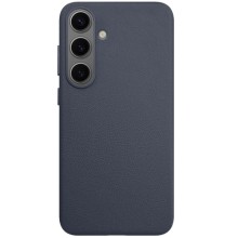 Кожаный чехол Leather Case (AAA) для Samsung Galaxy S25 – Темно-синий
