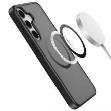TPU+PC чехол Metal Buttons with MagSafe Colorful для Samsung Galaxy S25 – Черный