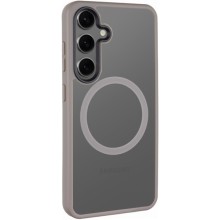 TPU+PC чехол Metal Buttons with MagSafe Colorful для Samsung Galaxy S25 – Серый
