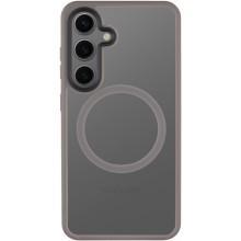 TPU+PC чохол Metal Buttons with MagSafe Colorful для Samsung Galaxy S25 – Сірий