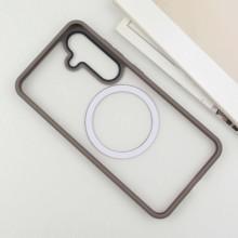 TPU+PC чохол Metal Buttons with MagSafe Colorful для Samsung Galaxy S25 – Сірий