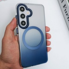 Чехол TPU+PC Phantom with MagSafe для Samsung Galaxy S25 – Голубой
