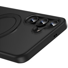 TPU+PC чехол MagSafe Colorful HQ Ring для Samsung Galaxy S25 – Черный