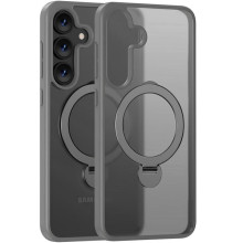 TPU+PC чехол MagSafe Colorful HQ Ring для Samsung Galaxy S25 – Серый