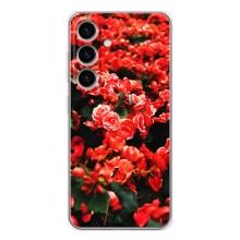Чохли з квітами для Samsung Galaxy S25 (VPrint) (Квіти червоні)