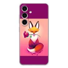 Чохли з картинкою Лисичка для Samsung Galaxy S25 (VPrint) (Лиса з трояндою)