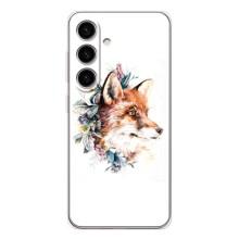 Чохли з картинкою Лисичка для Samsung Galaxy S25 (VPrint) (Лиса в квітах)