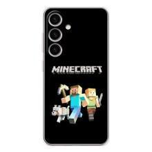 Чехол Майнкрафт на Samsung Galaxy S25 (AlphaPrint) Minecraft (герои Minecraft)