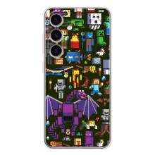 Чехол Майнкрафт на Samsung Galaxy S25 (AlphaPrint) Minecraft (Коллаж Майнкрафт)