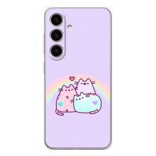Чехол на Гелекси S25 с Котами (VPrint) – Радужные котики
