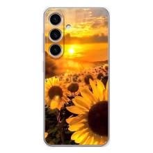Чехол с Цветами для Samsung Galaxy S25 (поле подсолнухов)