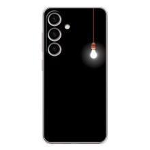Чехол с картинками на черном фоне для Samsung Galaxy S25 – Лампочка